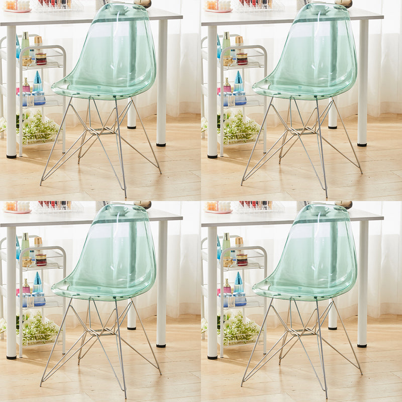 Modern Contemporary Plastic Armless Dining Chairs Solid Dining Chairs