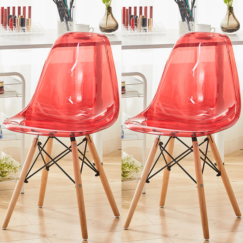 Modern Contemporary Plastic Armless Dining Chairs Solid Dining Chairs