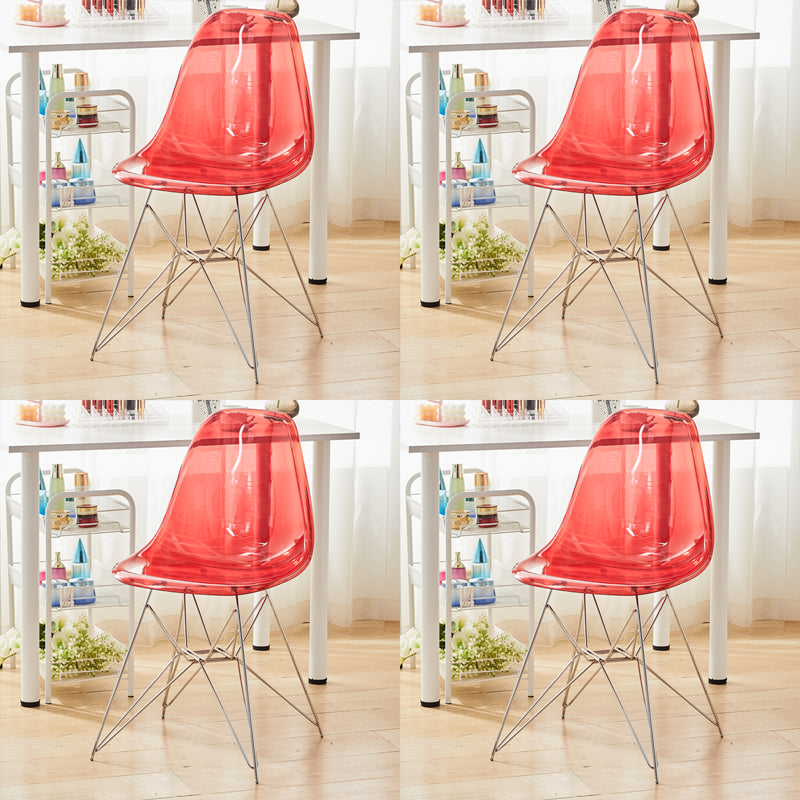 Modern Contemporary Plastic Armless Dining Chairs Solid Dining Chairs
