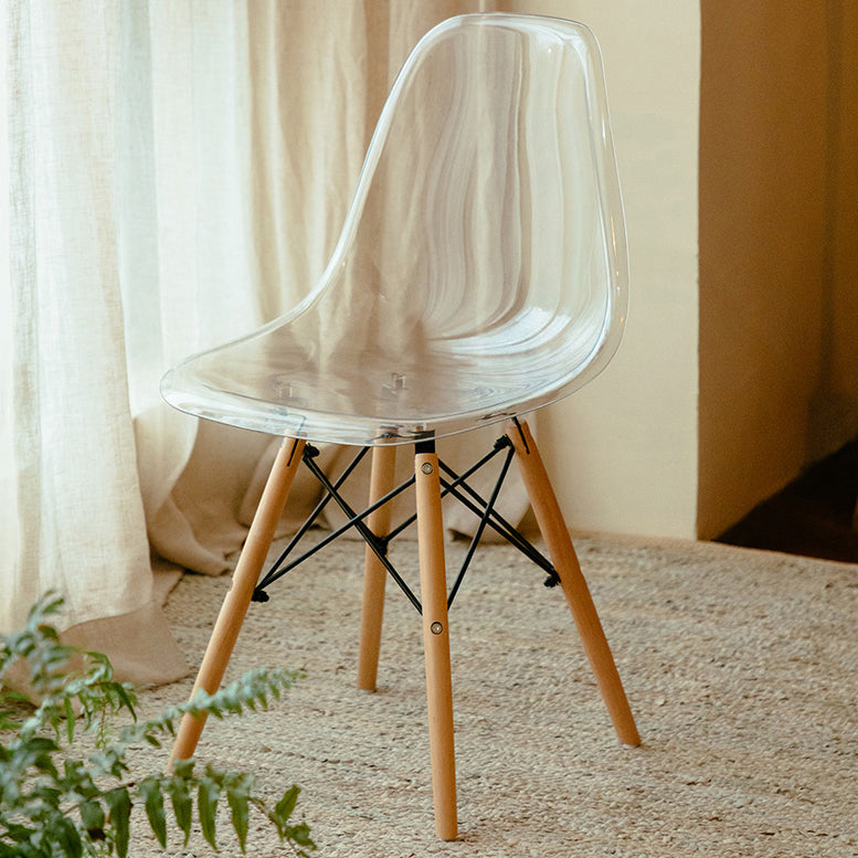 Modern Contemporary Plastic Armless Dining Chairs Solid Dining Chairs