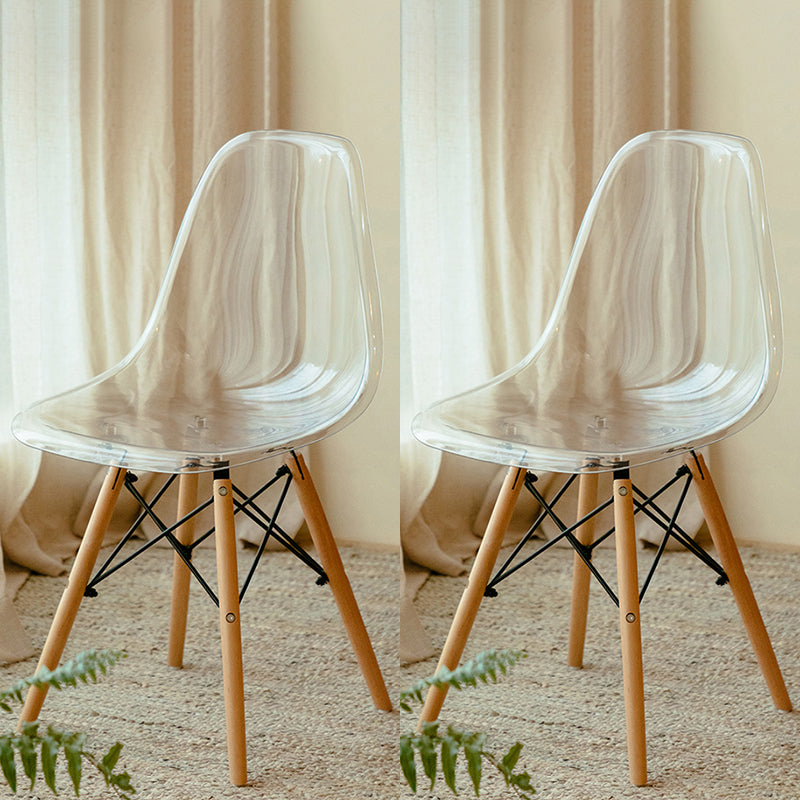 Modern Contemporary Plastic Armless Dining Chairs Solid Dining Chairs