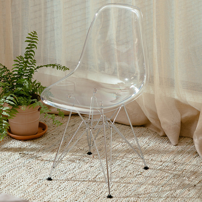 Modern Contemporary Plastic Armless Dining Chairs Solid Dining Chairs