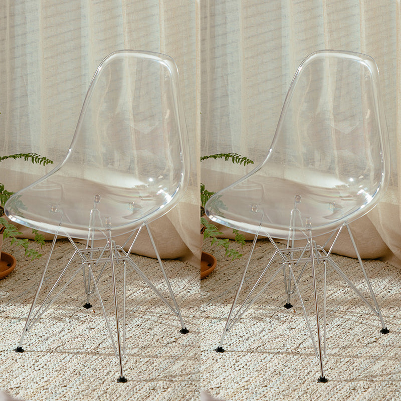 Modern Contemporary Plastic Armless Dining Chairs Solid Dining Chairs