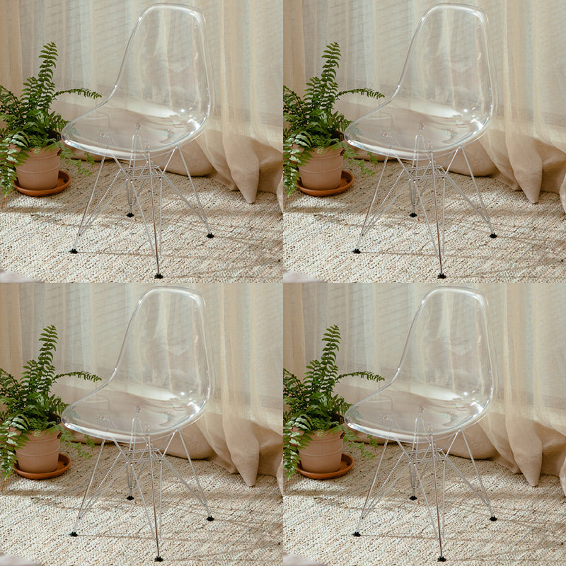 Modern Contemporary Plastic Armless Dining Chairs Solid Dining Chairs