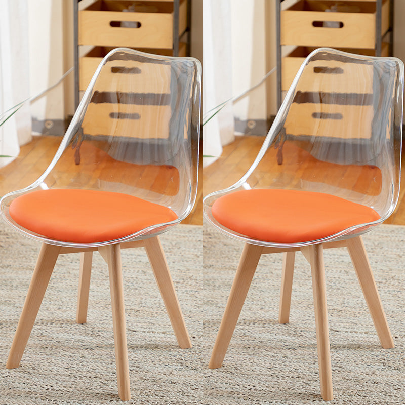 Modern Style Indoor-Outdoor Plastic Side Chair Set Clear Stack Dining Chair