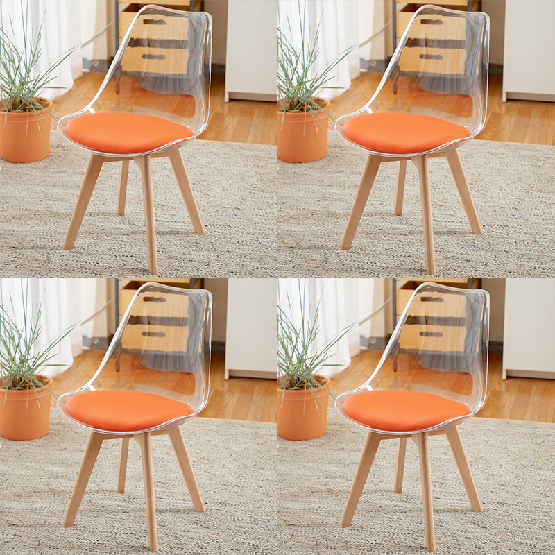 Modern Style Indoor-Outdoor Plastic Side Chair Set Clear Stack Dining Chair