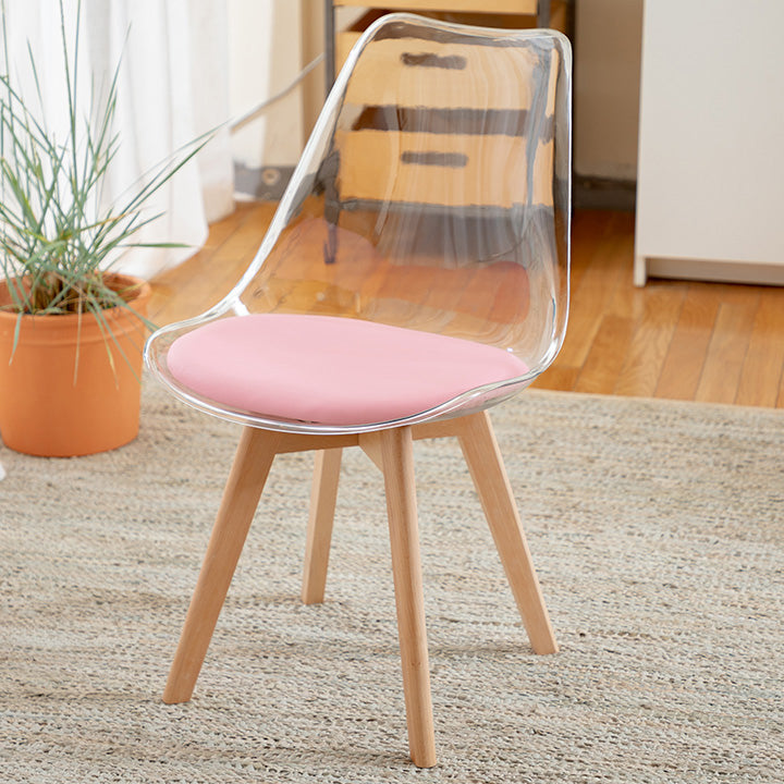 Modern Style Indoor-Outdoor Plastic Side Chair Set Clear Stack Dining Chair