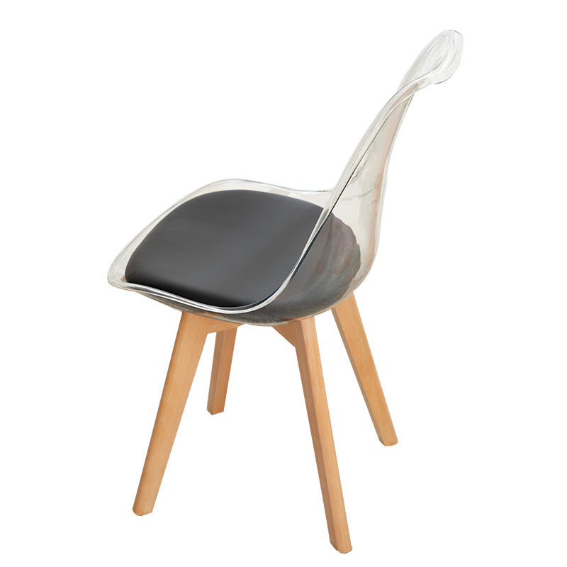 Modern Style Indoor-Outdoor Plastic Side Chair Set Clear Stack Dining Chair