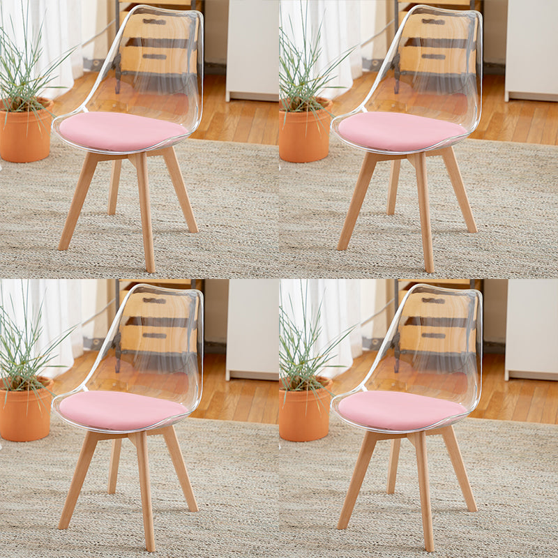 Modern Style Indoor-Outdoor Plastic Side Chair Set Clear Stack Dining Chair