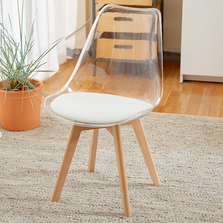 Modern Style Indoor-Outdoor Plastic Side Chair Set Clear Stack Dining Chair