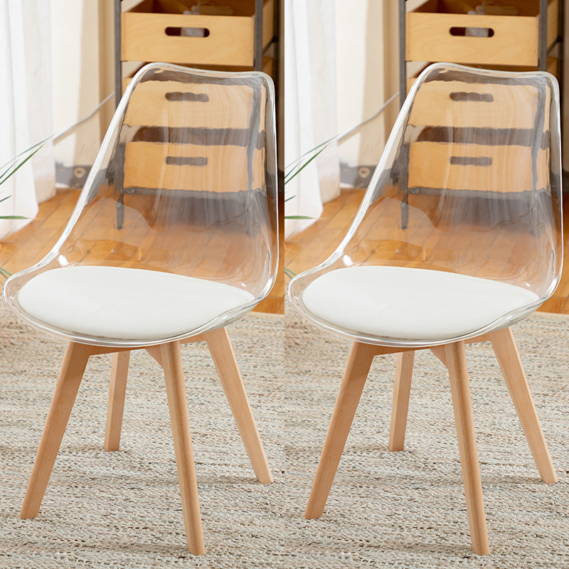 Modern Style Indoor-Outdoor Plastic Side Chair Set Clear Stack Dining Chair