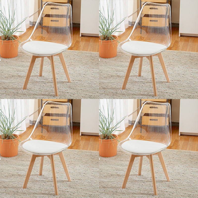 Modern Style Indoor-Outdoor Plastic Side Chair Set Clear Stack Dining Chair