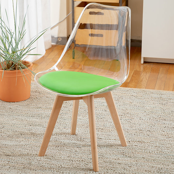 Modern Style Indoor-Outdoor Plastic Side Chair Set Clear Stack Dining Chair