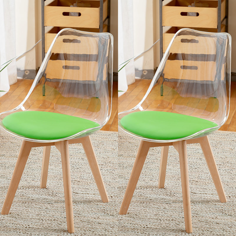 Modern Style Indoor-Outdoor Plastic Side Chair Set Clear Stack Dining Chair