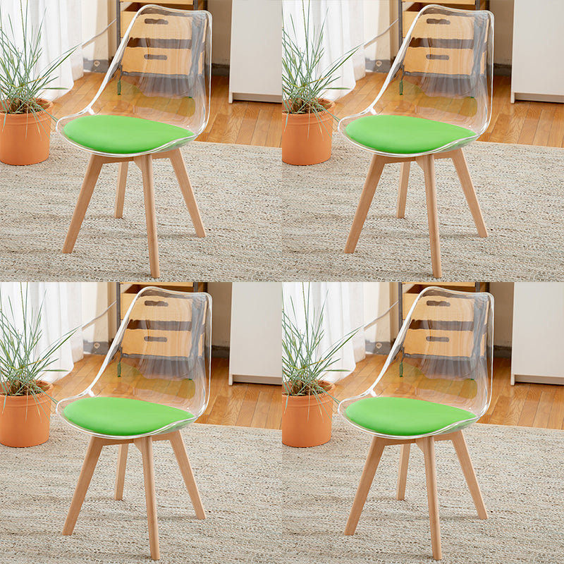 Modern Style Indoor-Outdoor Plastic Side Chair Set Clear Stack Dining Chair