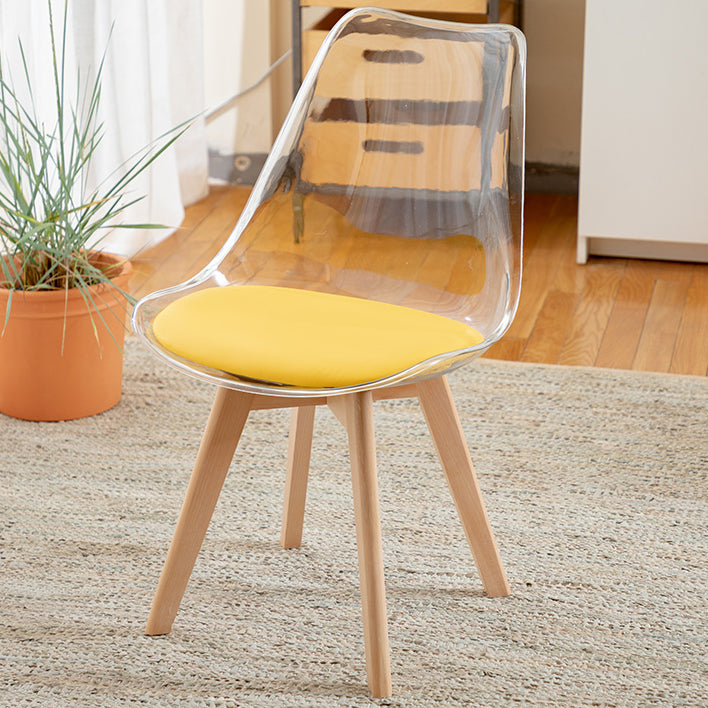 Modern Style Indoor-Outdoor Plastic Side Chair Set Clear Stack Dining Chair