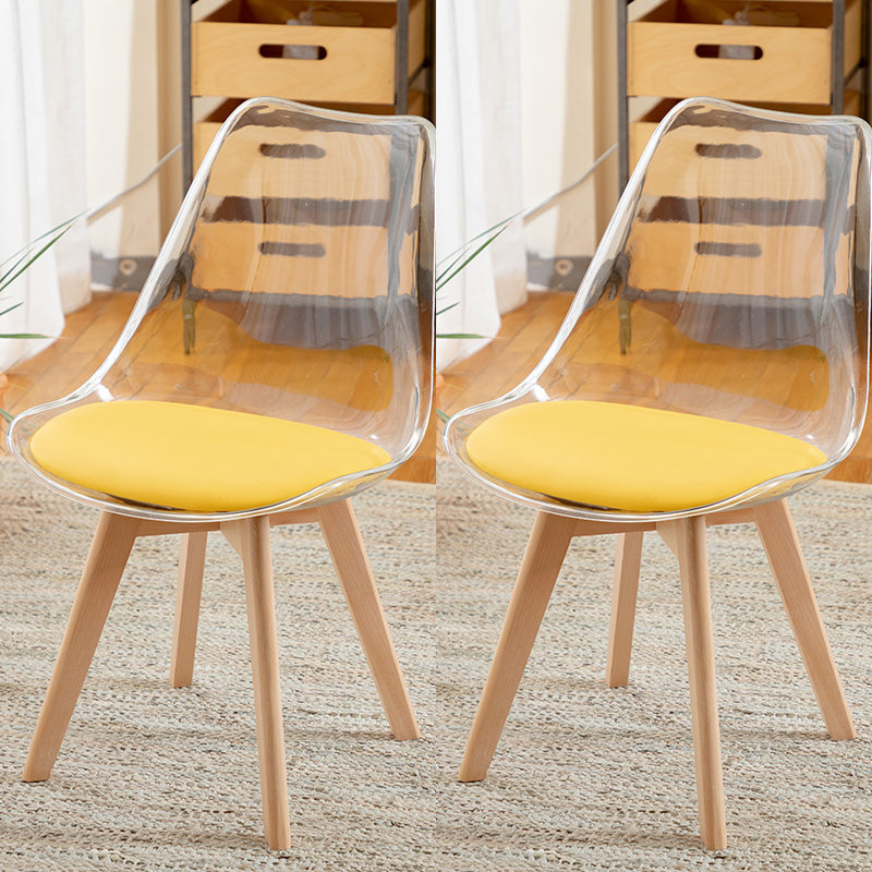 Modern Style Indoor-Outdoor Plastic Side Chair Set Clear Stack Dining Chair