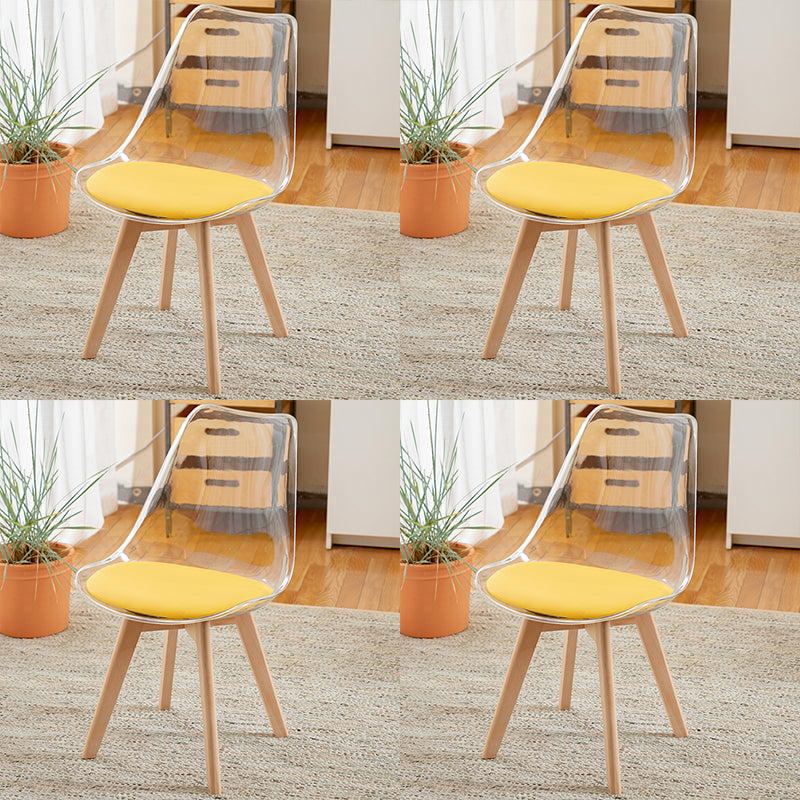 Modern Style Indoor-Outdoor Plastic Side Chair Set Clear Stack Dining Chair