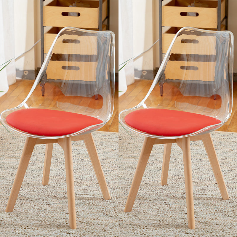 Modern Style Indoor-Outdoor Plastic Side Chair Set Clear Stack Dining Chair