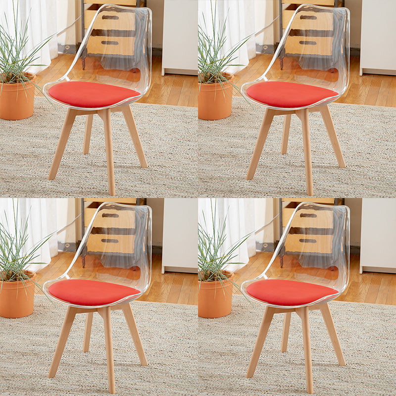 Modern Style Indoor-Outdoor Plastic Side Chair Set Clear Stack Dining Chair