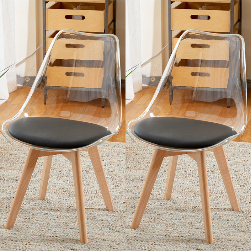 Modern Style Indoor-Outdoor Plastic Side Chair Set Clear Stack Dining Chair