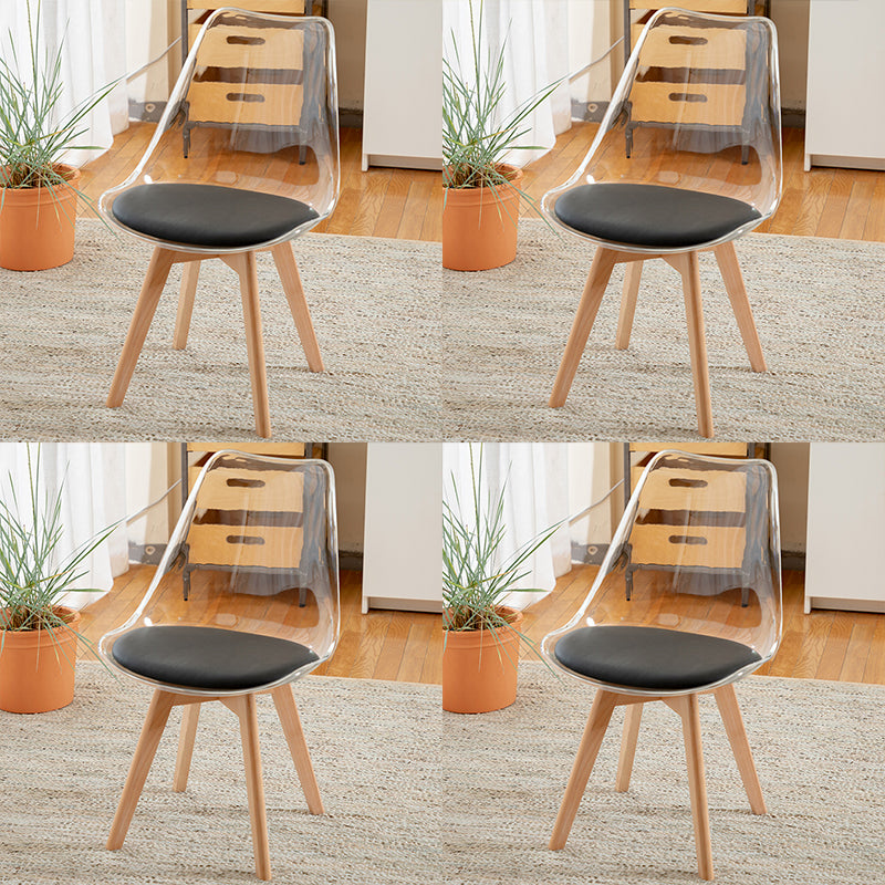 Modern Style Indoor-Outdoor Plastic Side Chair Set Clear Stack Dining Chair