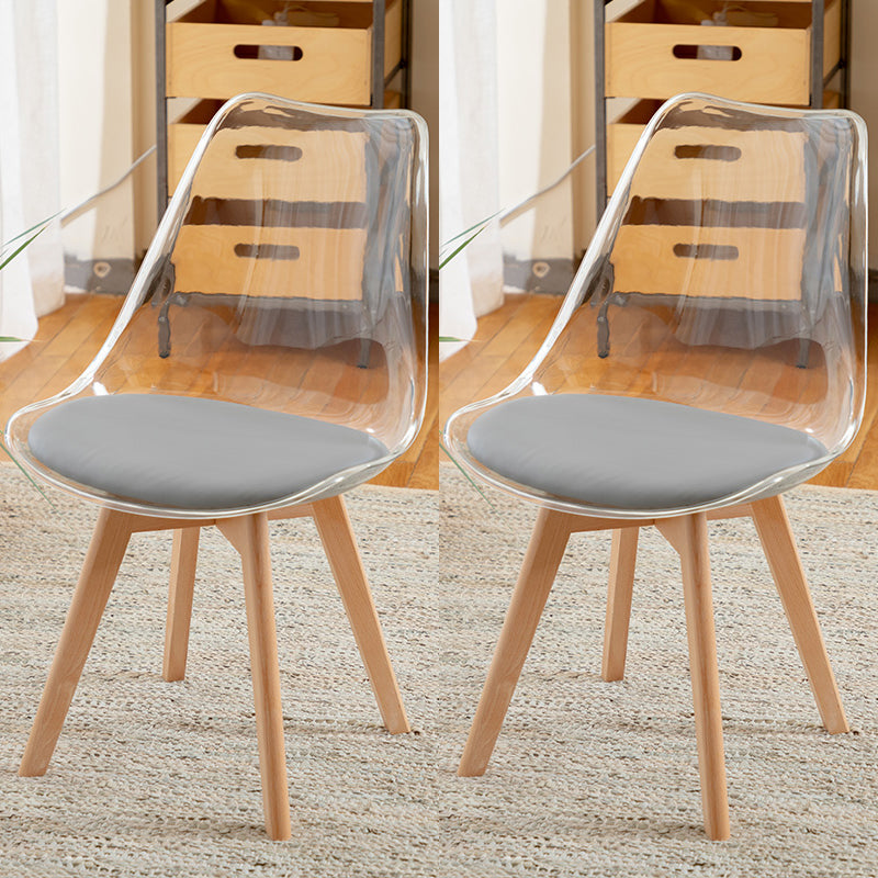 Modern Style Indoor-Outdoor Plastic Side Chair Set Clear Stack Dining Chair