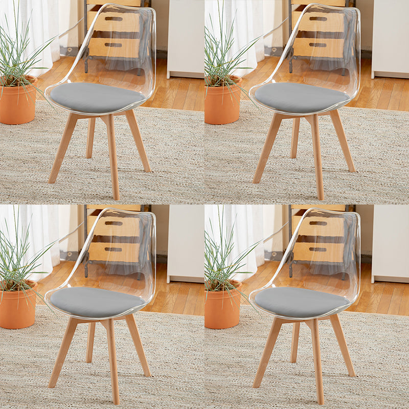 Modern Style Indoor-Outdoor Plastic Side Chair Set Clear Stack Dining Chair