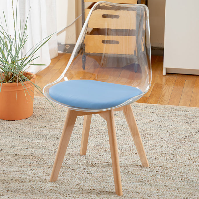 Modern Style Indoor-Outdoor Plastic Side Chair Set Clear Stack Dining Chair