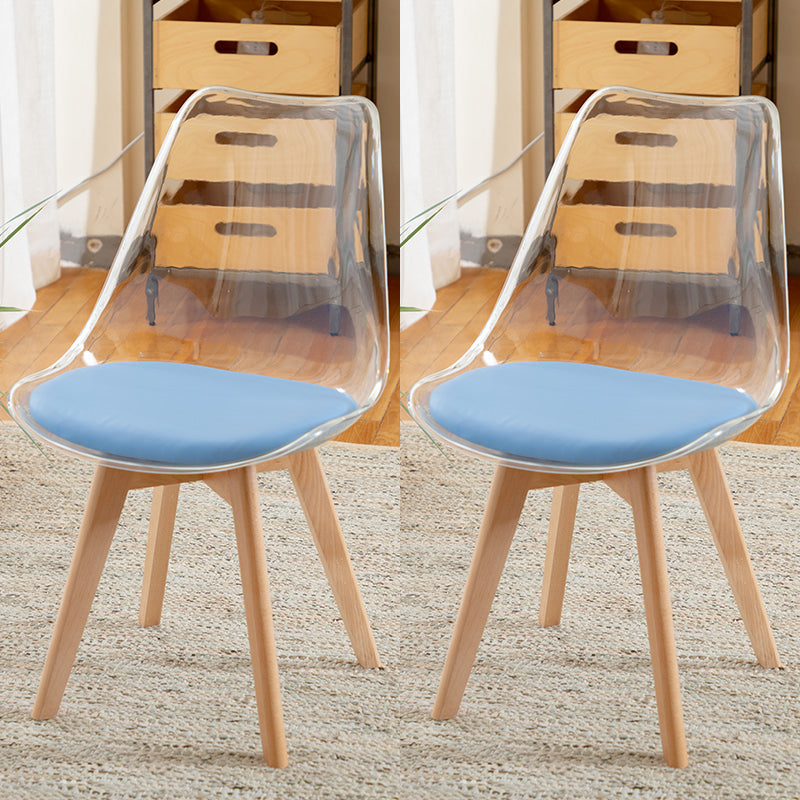 Modern Style Indoor-Outdoor Plastic Side Chair Set Clear Stack Dining Chair