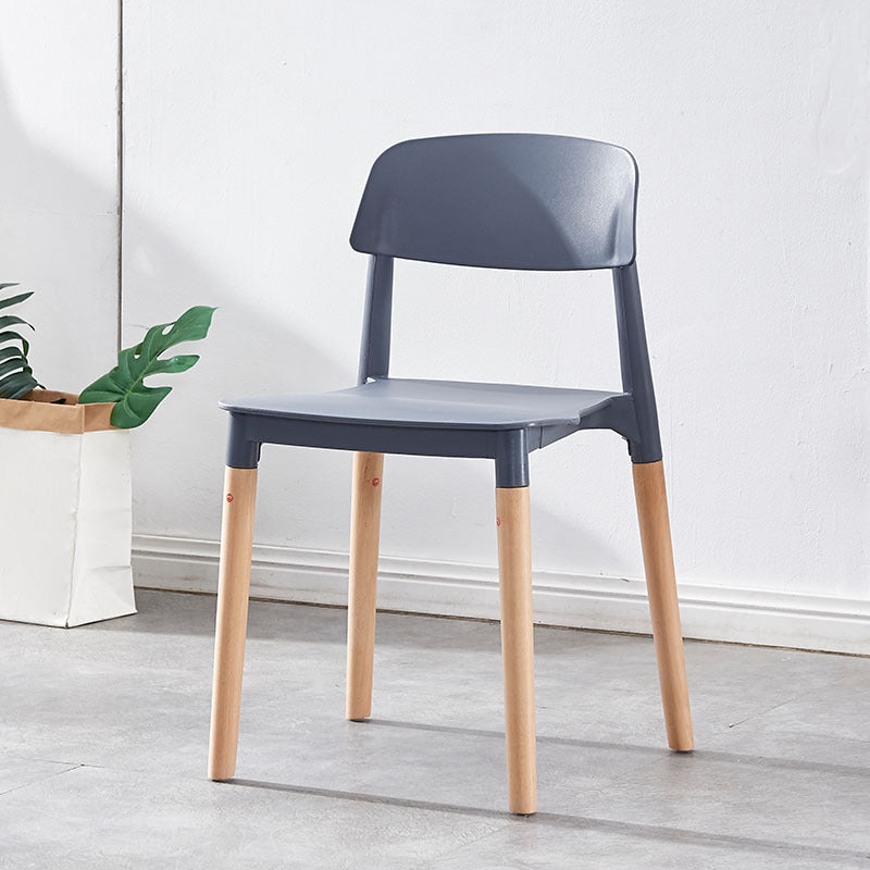 Modern White Opening Back Dining Side Chair Wood Kitchen Dining Side Chair