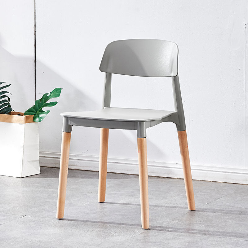 Modern White Opening Back Dining Side Chair Wood Kitchen Dining Side Chair