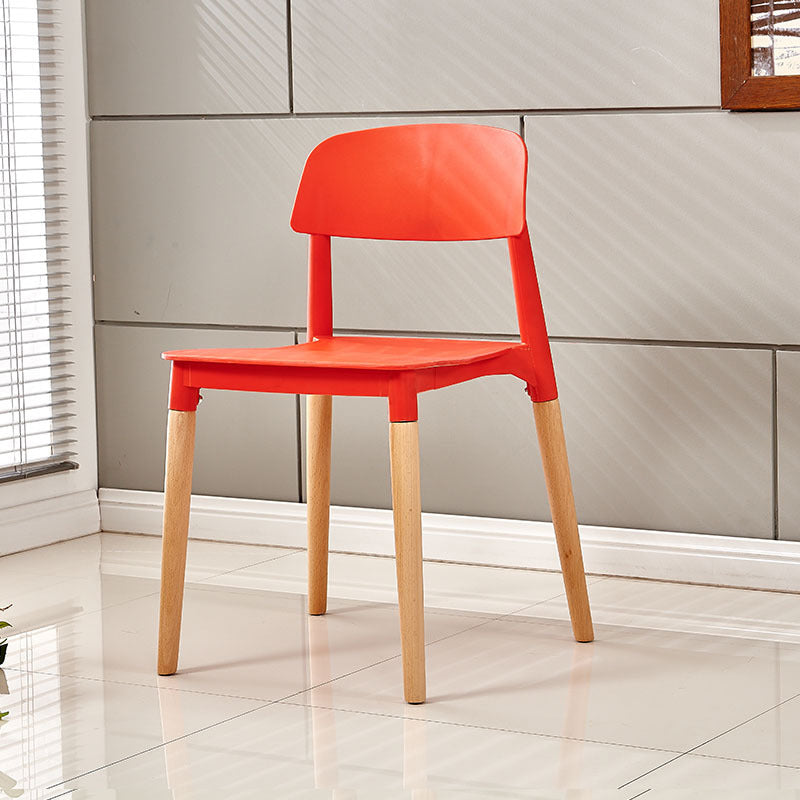 Modern White Opening Back Dining Side Chair Wood Kitchen Dining Side Chair
