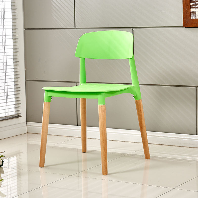 Modern White Opening Back Dining Side Chair Wood Kitchen Dining Side Chair