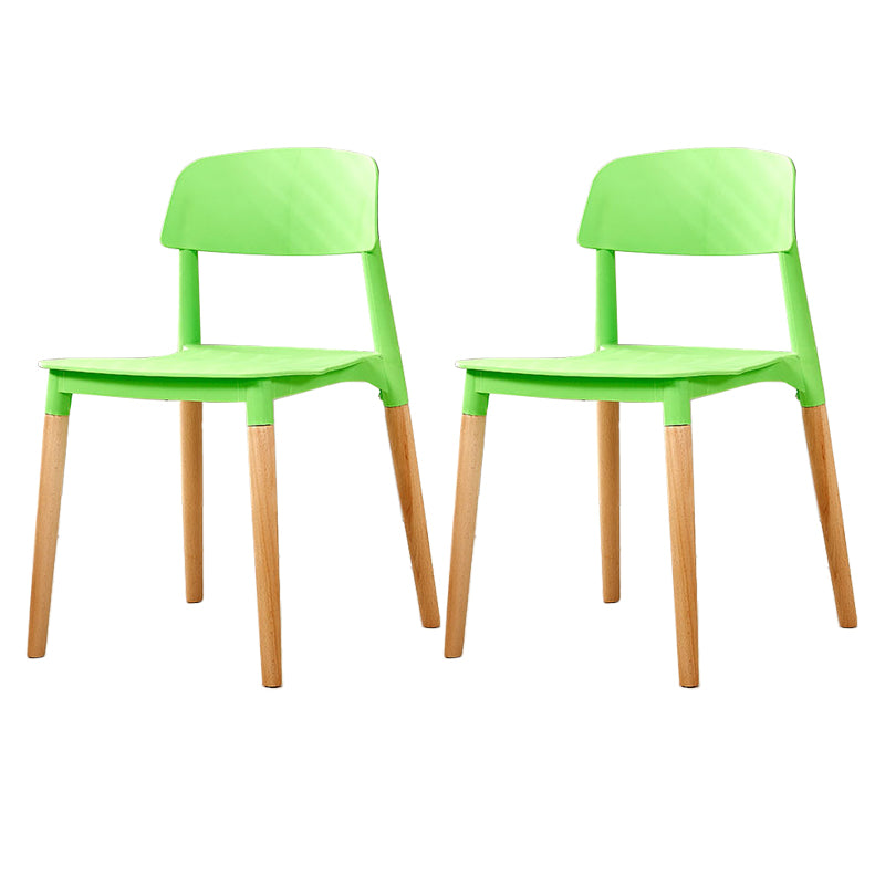 Modern White Opening Back Dining Side Chair Wood Kitchen Dining Side Chair