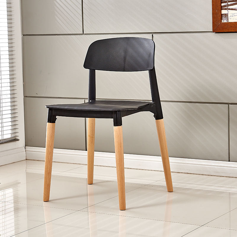 Modern White Opening Back Dining Side Chair Wood Kitchen Dining Side Chair