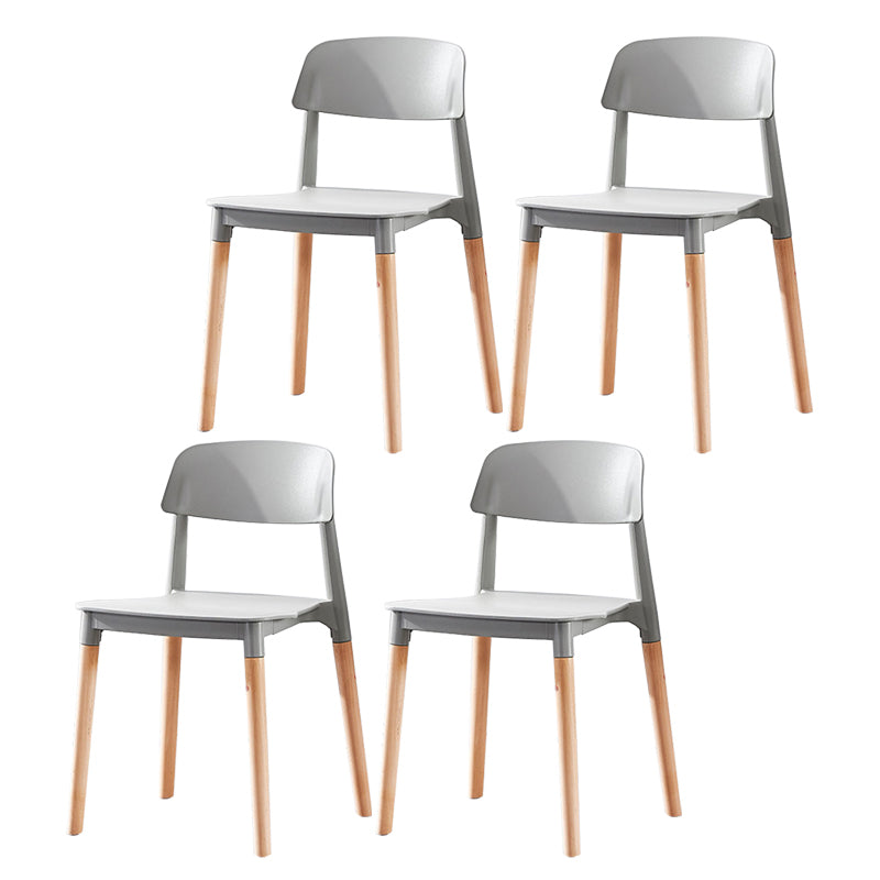Modern White Opening Back Dining Side Chair Wood Kitchen Dining Side Chair