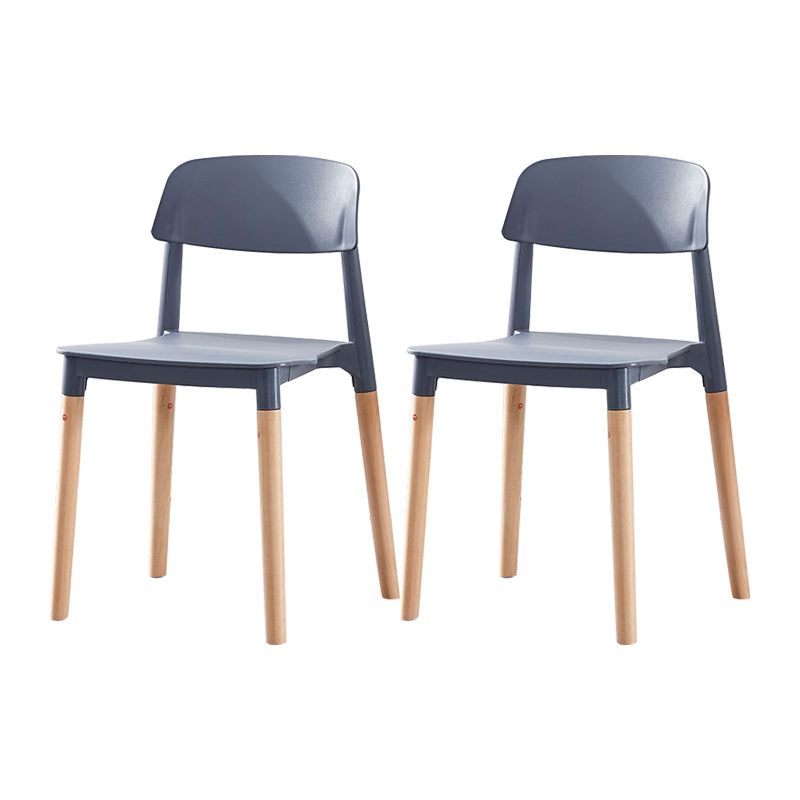 Modern White Opening Back Dining Side Chair Wood Kitchen Dining Side Chair
