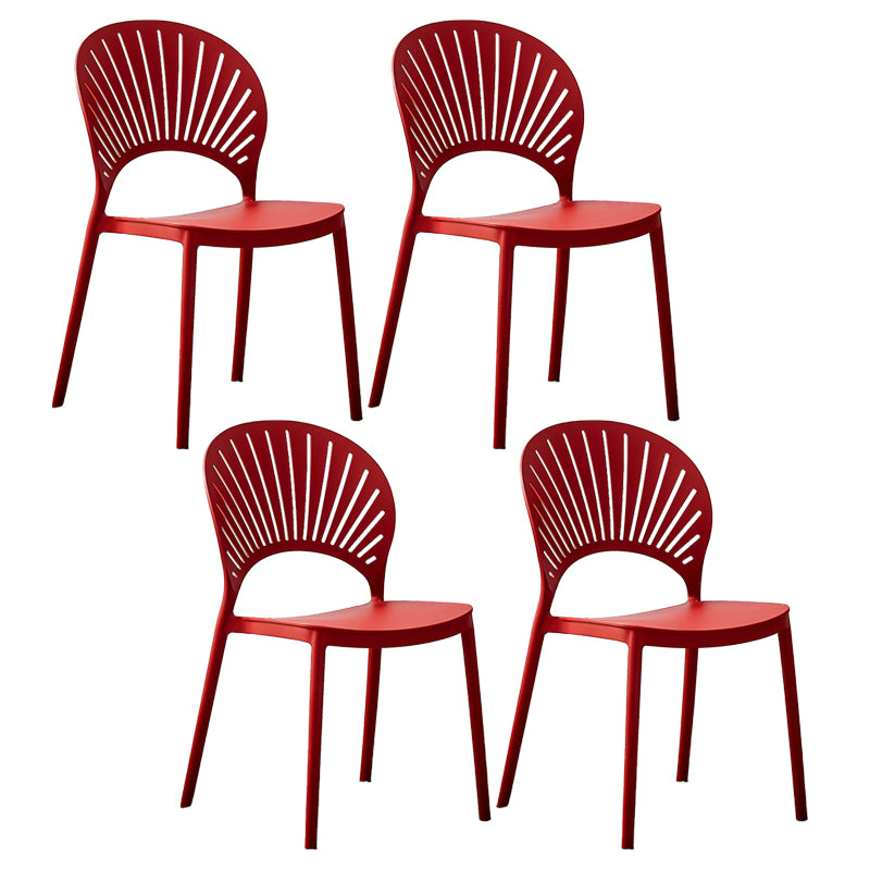 Plastic Modern Style Indoor-Outdoor Chair Open Back Dining Side Chairs