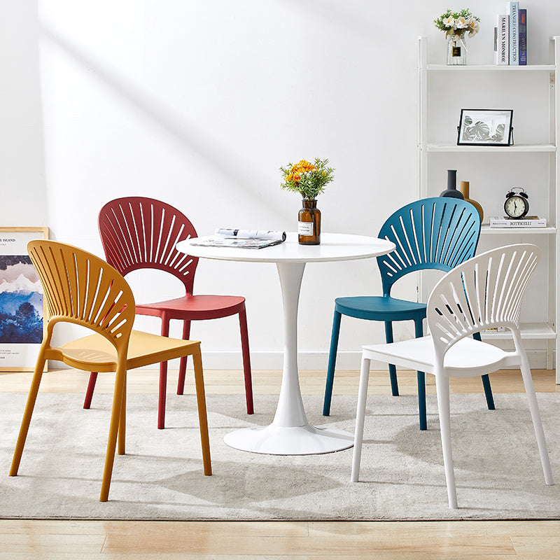 Plastic Modern Style Indoor-Outdoor Chair Open Back Dining Side Chairs
