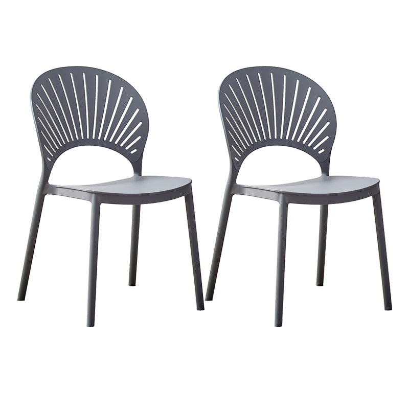 Plastic Modern Style Indoor-Outdoor Chair Open Back Dining Side Chairs