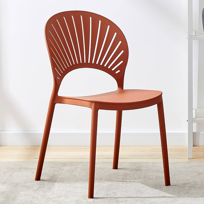 Plastic Modern Style Indoor-Outdoor Chair Open Back Dining Side Chairs