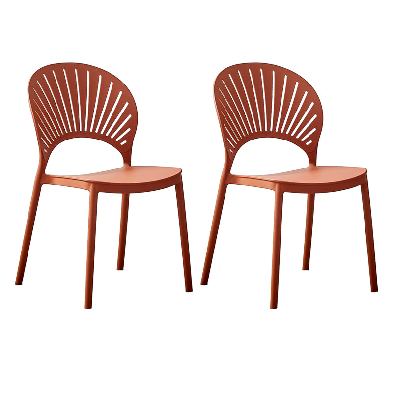 Plastic Modern Style Indoor-Outdoor Chair Open Back Dining Side Chairs