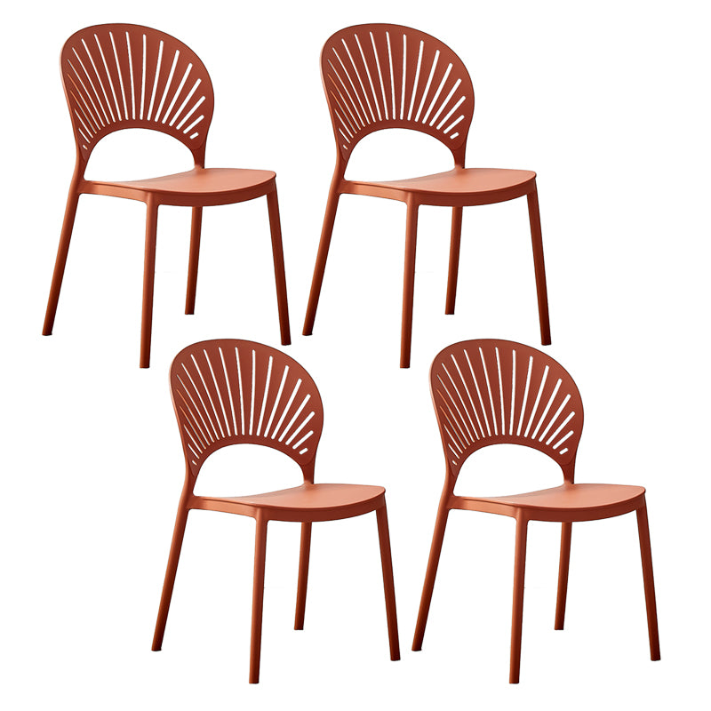 Plastic Modern Style Indoor-Outdoor Chair Open Back Dining Side Chairs