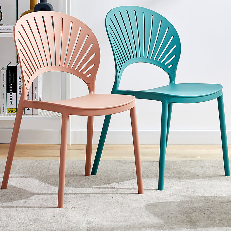Plastic Modern Style Indoor-Outdoor Chair Open Back Dining Side Chairs