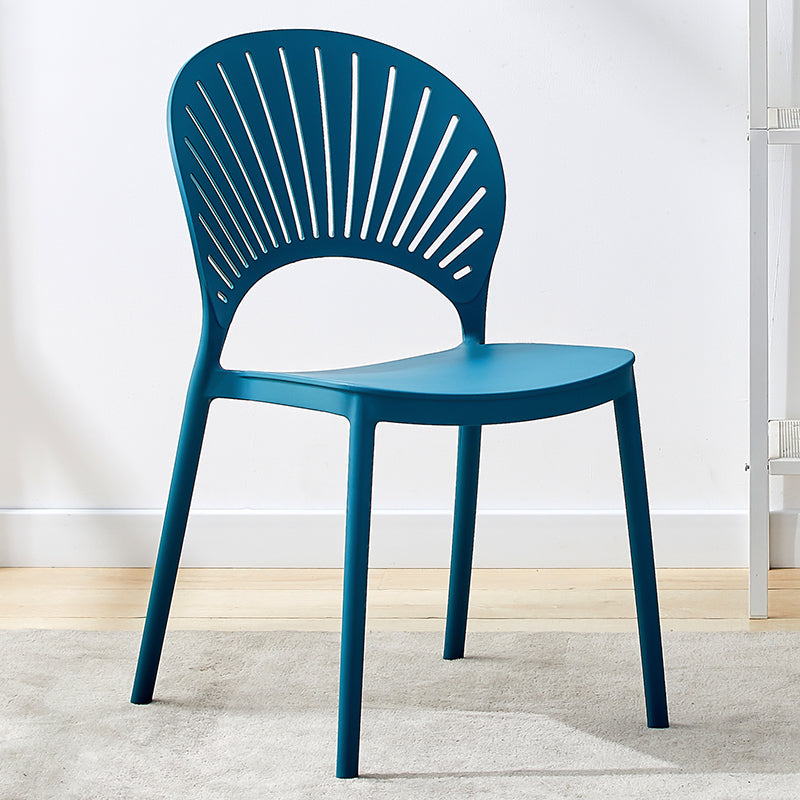 Plastic Modern Style Indoor-Outdoor Chair Open Back Dining Side Chairs