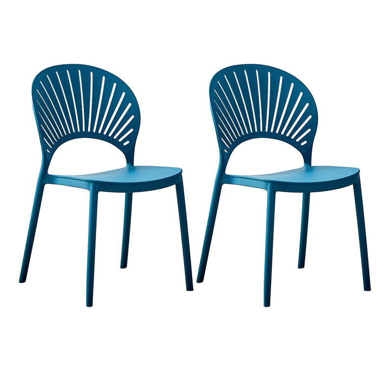 Plastic Modern Style Indoor-Outdoor Chair Open Back Dining Side Chairs