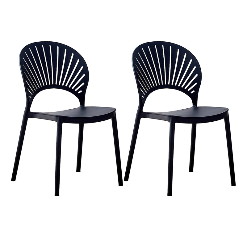 Plastic Modern Style Indoor-Outdoor Chair Open Back Dining Side Chairs