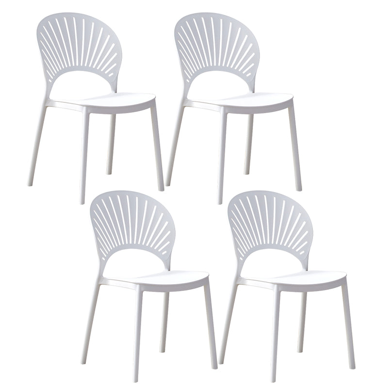 Plastic Modern Style Indoor-Outdoor Chair Open Back Dining Side Chairs