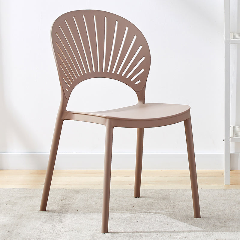 Plastic Modern Style Indoor-Outdoor Chair Open Back Dining Side Chairs